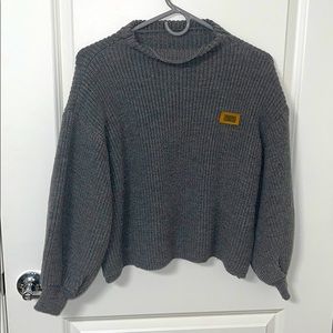 cropped mock neck sweater